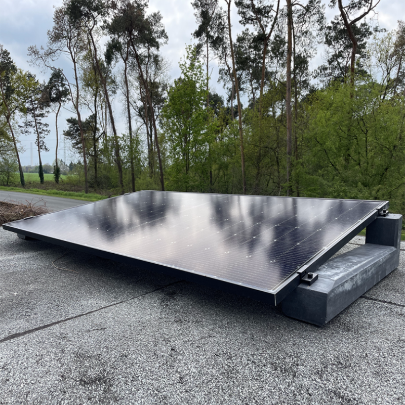 10 Grad HUX-POWER Flachdach AufstĂ€nderung aus Feinbeton Naturgrau fĂŒr PV Solarmodule