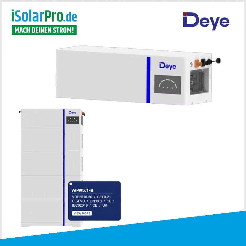 10kWh DEYE-Solarstrombatterie AI-W5.1-B LiFePO4 Niedervoltbatterie Speicher