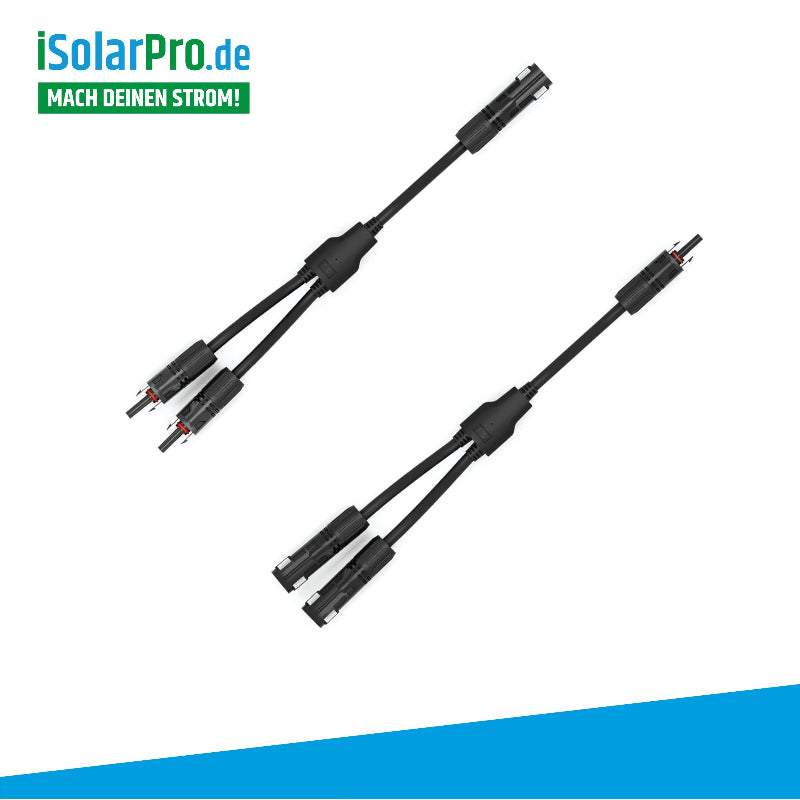 Y Stecker MC4 T-Verbinder Parallele Stecker/Buchse (Paar) Solarkabel Verbinder fĂŒr Photovoltaik
