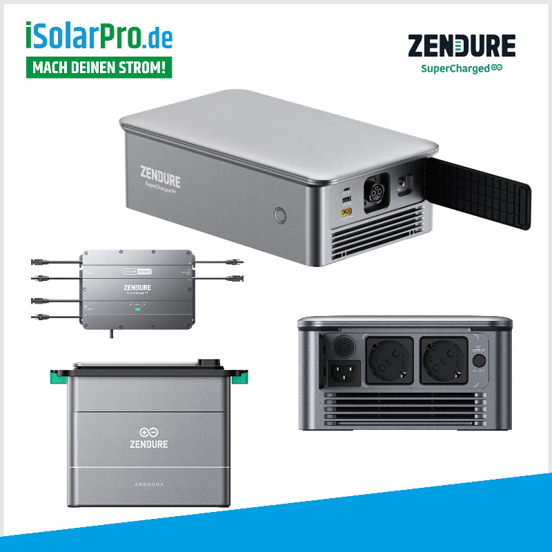 ZENDURE Hub 2000 + 2x Batterie AB2000X (3840Wh) SolarFlow Smart+1x Zendure Ace 1500 PV Balkonkraftwerk-Speichersystem
