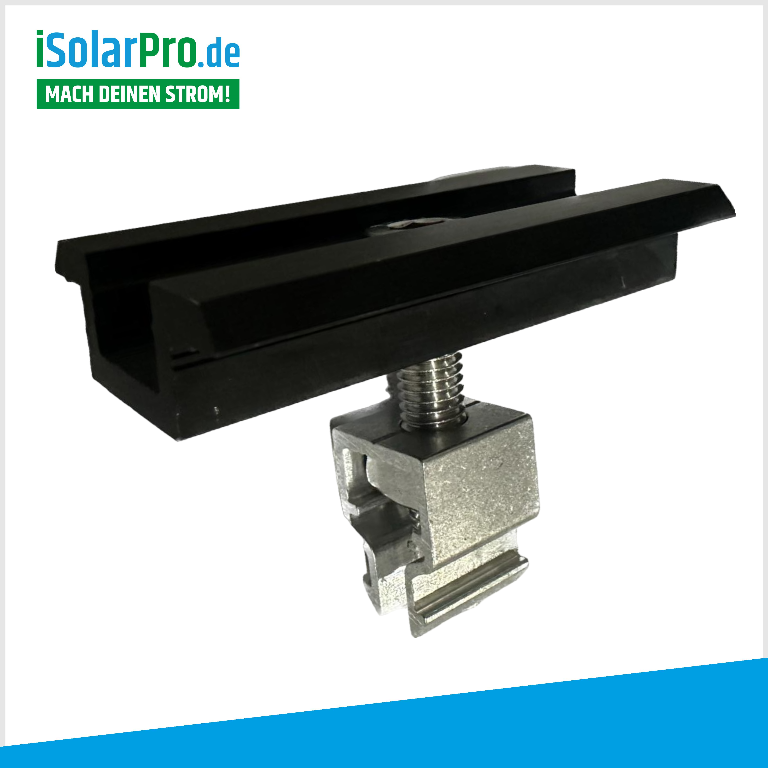 ISOLARPRO Dachmontage-Set für 4x Solarmodule 30mm Hochkant 1-reihige Verlegung, Ziegeldach / Balkonkraftwerk