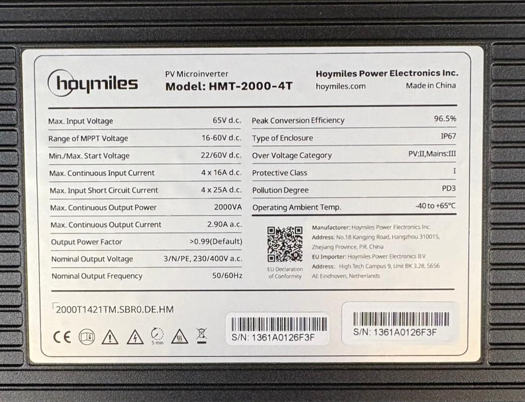 2000W Hoymiles HMT-2000-4T · Mikro-Wechselrichter · 3-phasig · 2 MPPT · IP67 · PV Wechselrichter