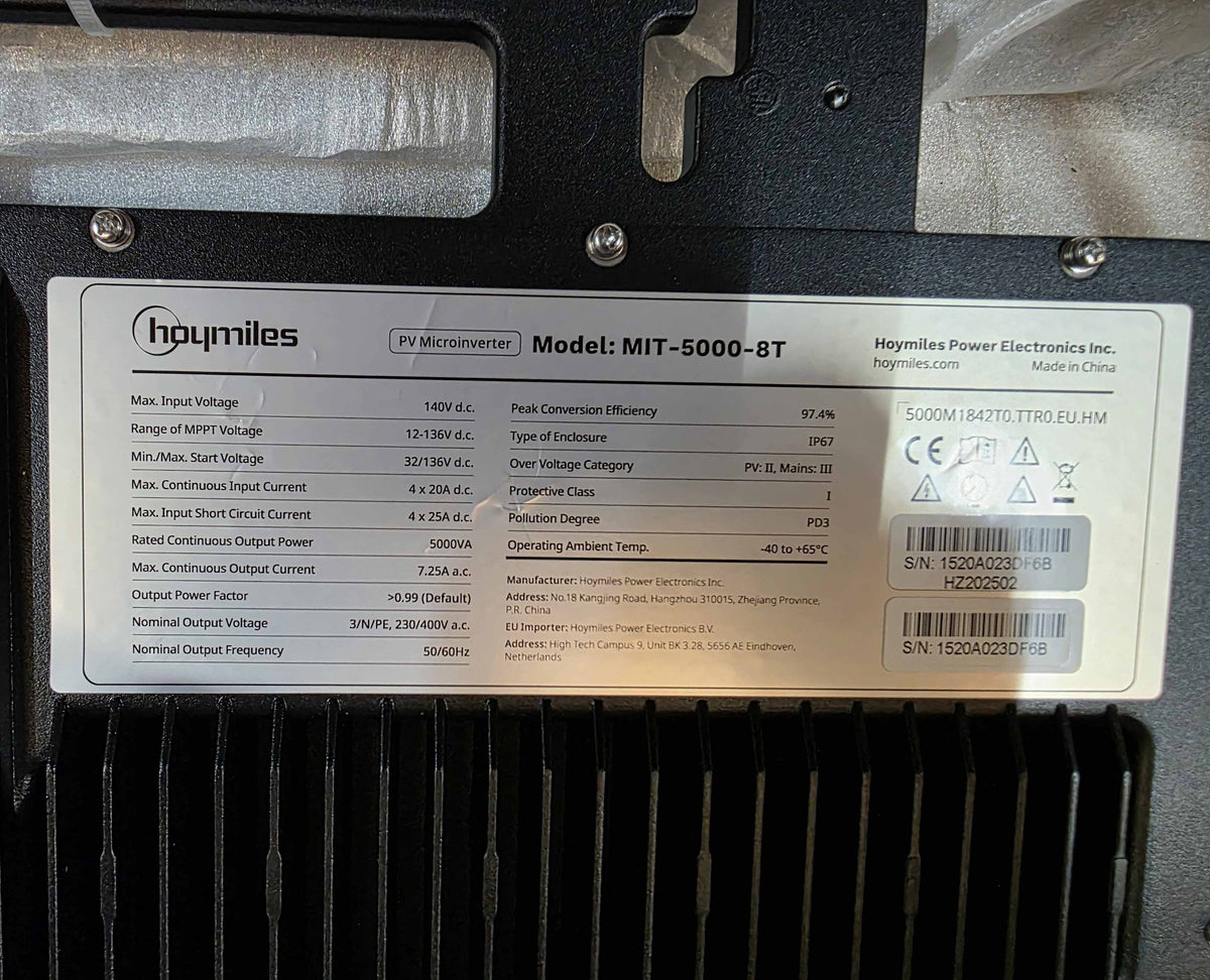 5000 W Hoymiles MIT-5000-8T · Mikro-Wechselrichter · 3-phasig · 4 MPPT · 8-in-1 · IP67 · PV Wechselrichter