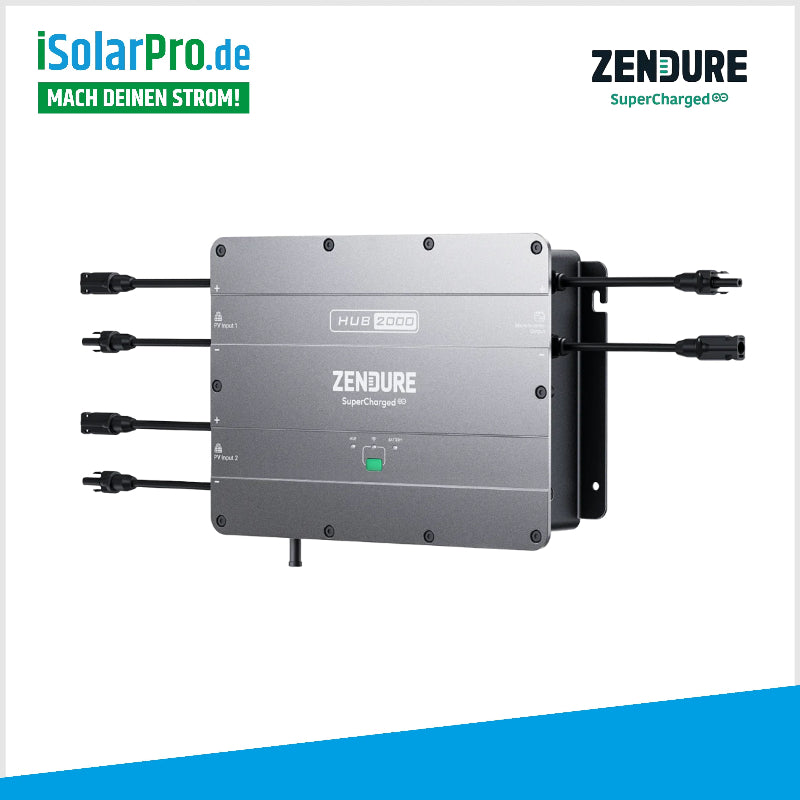 ZENDURE Hub 2000 + 2x Batterie AB2000S (3840Wh) SolarFlow Smart+1x Zendure Ace 1500 PV Balkonkraftwerk-Speichersystem