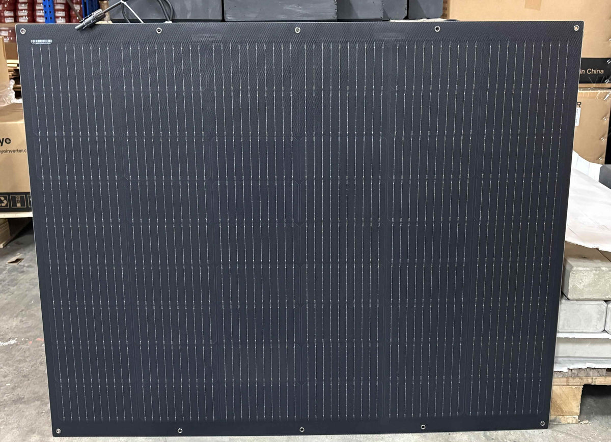 200W HUXPOWER® · Flexibles Solarpanel mit Ösen · Full Black · 1140x915x3 mm Solarpanel Solarmodul Photovoltaik