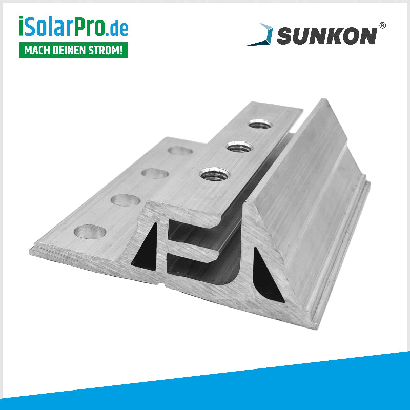 SUNKON Unterkonstruktion KOMPLETTSET für 7x PV-Module in Reihe Hochkant Ziegeldach