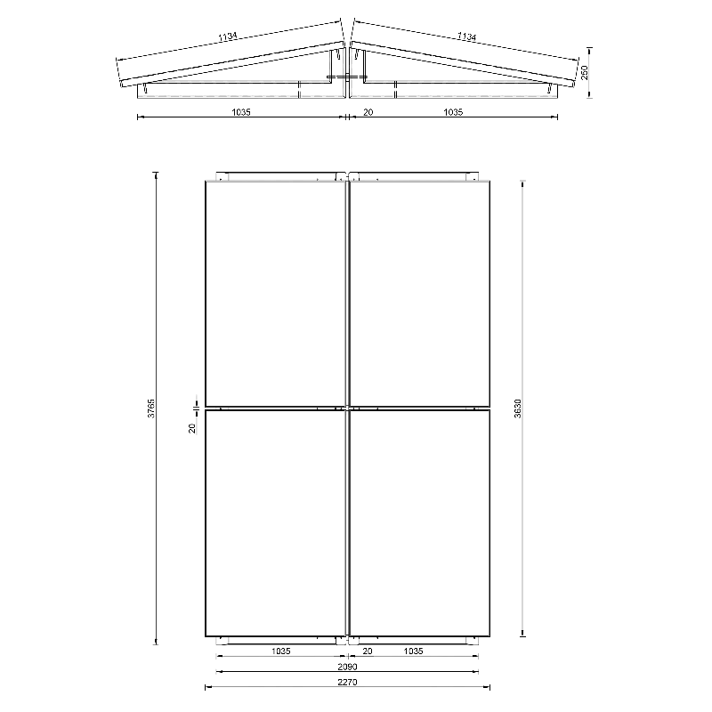 10 Grad V2 Coating Wattstone Flachdach Aufständerung aus Feinbeton für PV Solarmodule