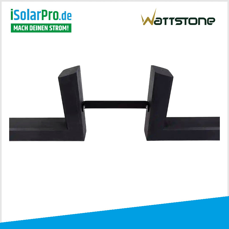 WATTSTONE 10° PV-Aufständerung für 4-PV Module im Ost-West Aufbau inkl. Klemmen und Bautenschutzmatten