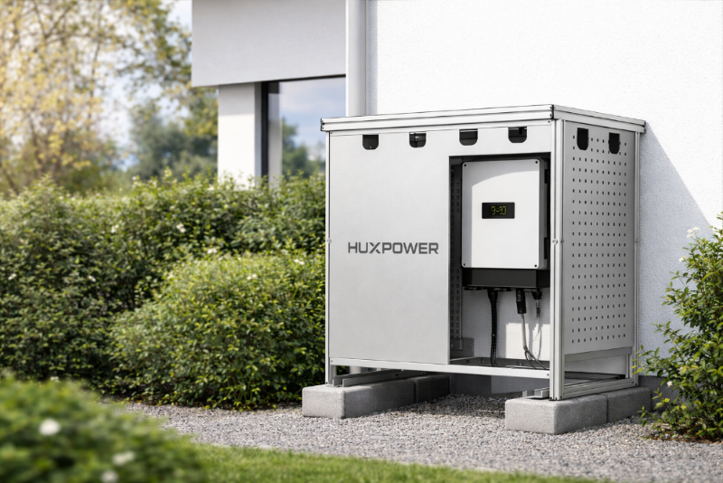 Wechselrichterunterstand L  Aluminium für PV Montiert