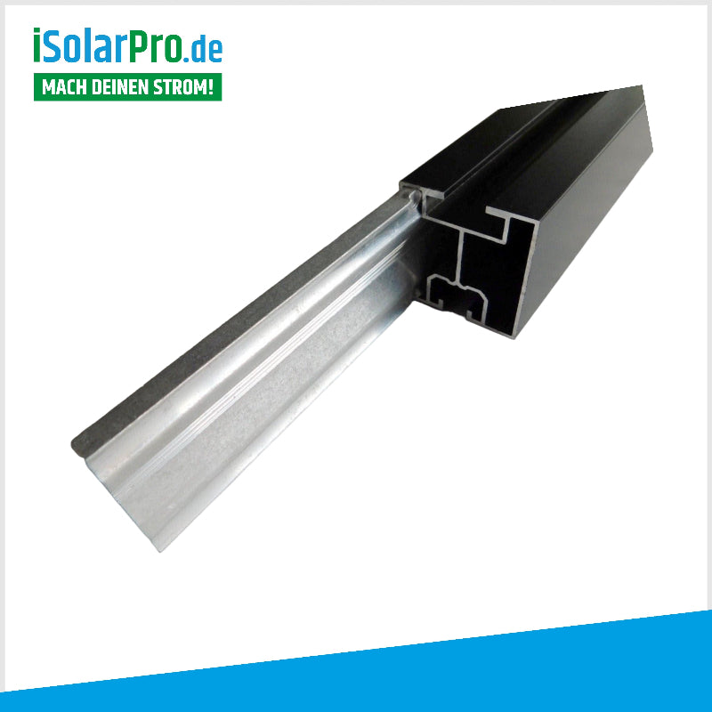 ISOLARPRO Dachmontage-Set für 4x Solarmodule 30mm Hochkant 1-reihige Verlegung, Ziegeldach / Balkonkraftwerk