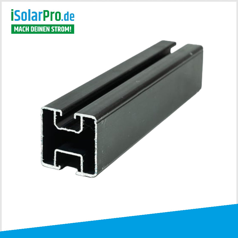 1,20m Montageprofil schwarz 40x40mm Aluminium Montageschiene